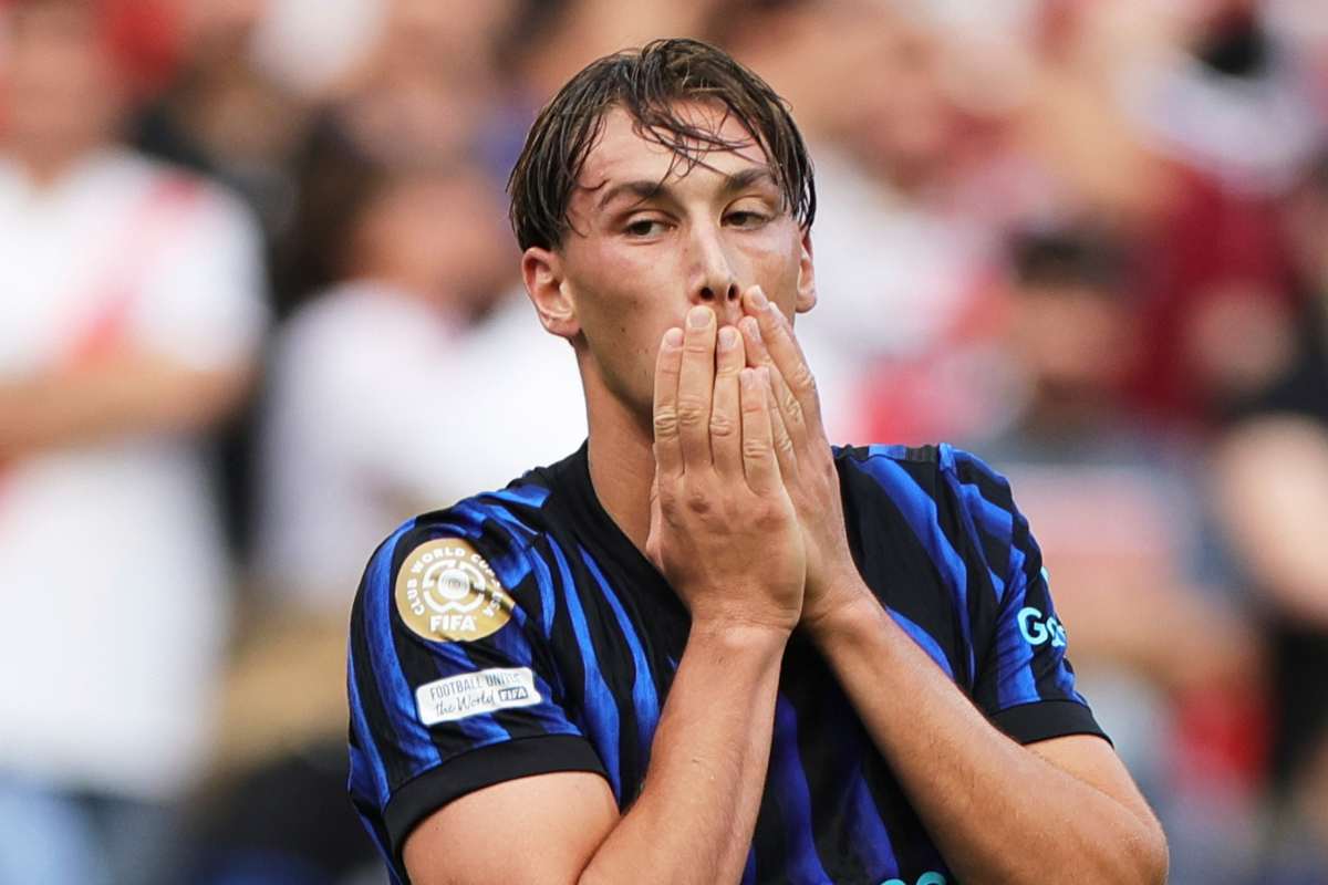 Pio Esposito incredulo durante una gara dell'Inter