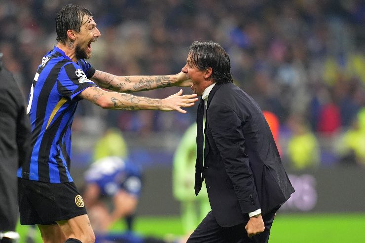 Acerbi e Inzaghi esultano