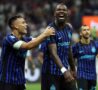 Marcus Thuram e Lautaro Martinez esultano dopo un gol contro il Torino