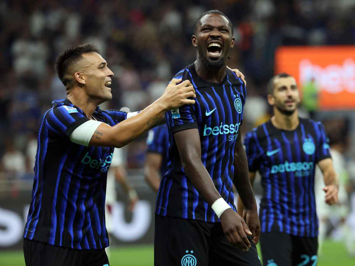 Marcus Thuram e Lautaro Martinez esultano dopo un gol contro il Torino