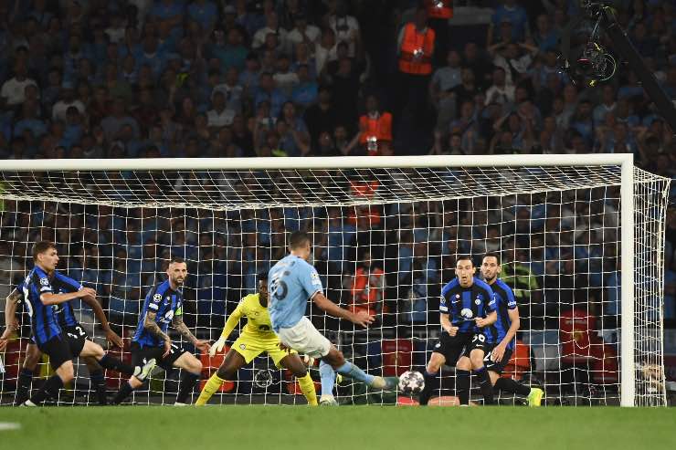 Gol di Rodri nella finale di Champions contro l'Inter