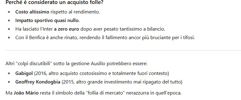 Joao Mario Ausilio: la risposta di ChatGPT