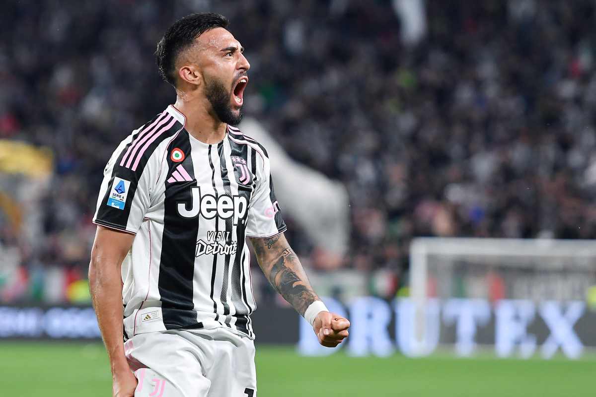 Nico Gonzalez esulta dopo un gol con la Juve