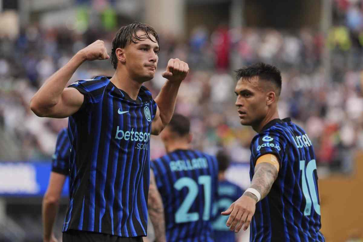 Pio Esposito esulta dopo il gol al Mondiale per Club