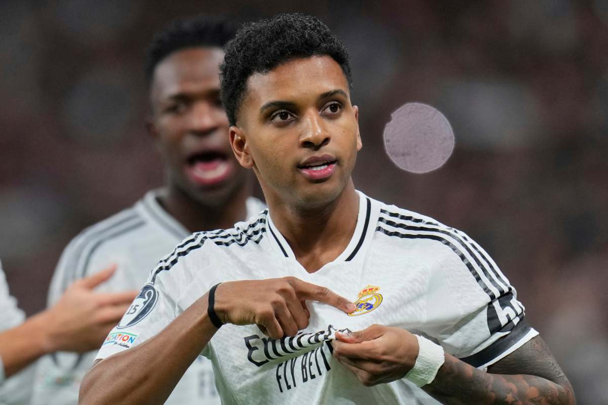 Rodrygo esulta dopo un gol col Real Madrid