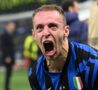 L'urlo di Frattesi dopo un gol con l'Inter