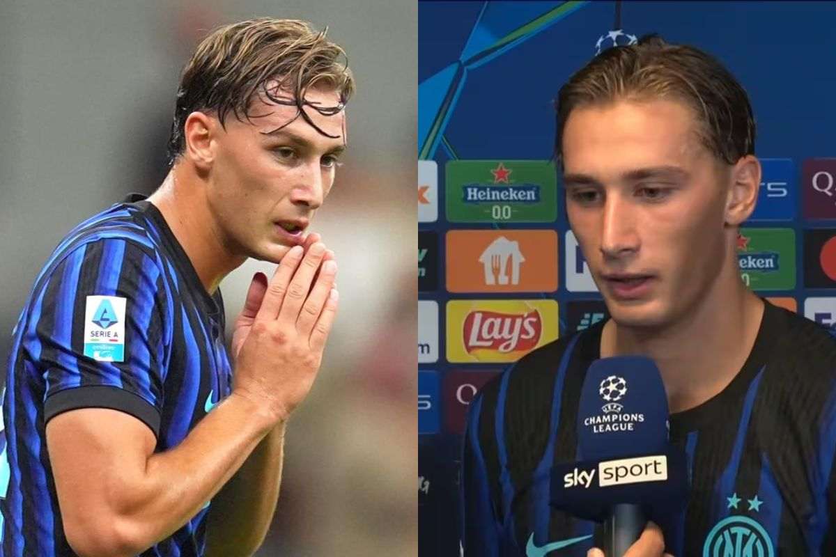 Pio Esposito in campo e davanti a un microfono