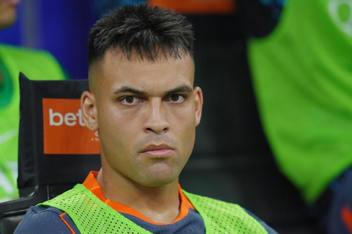 Lautaro in panchina durante Inter-Sassuolo