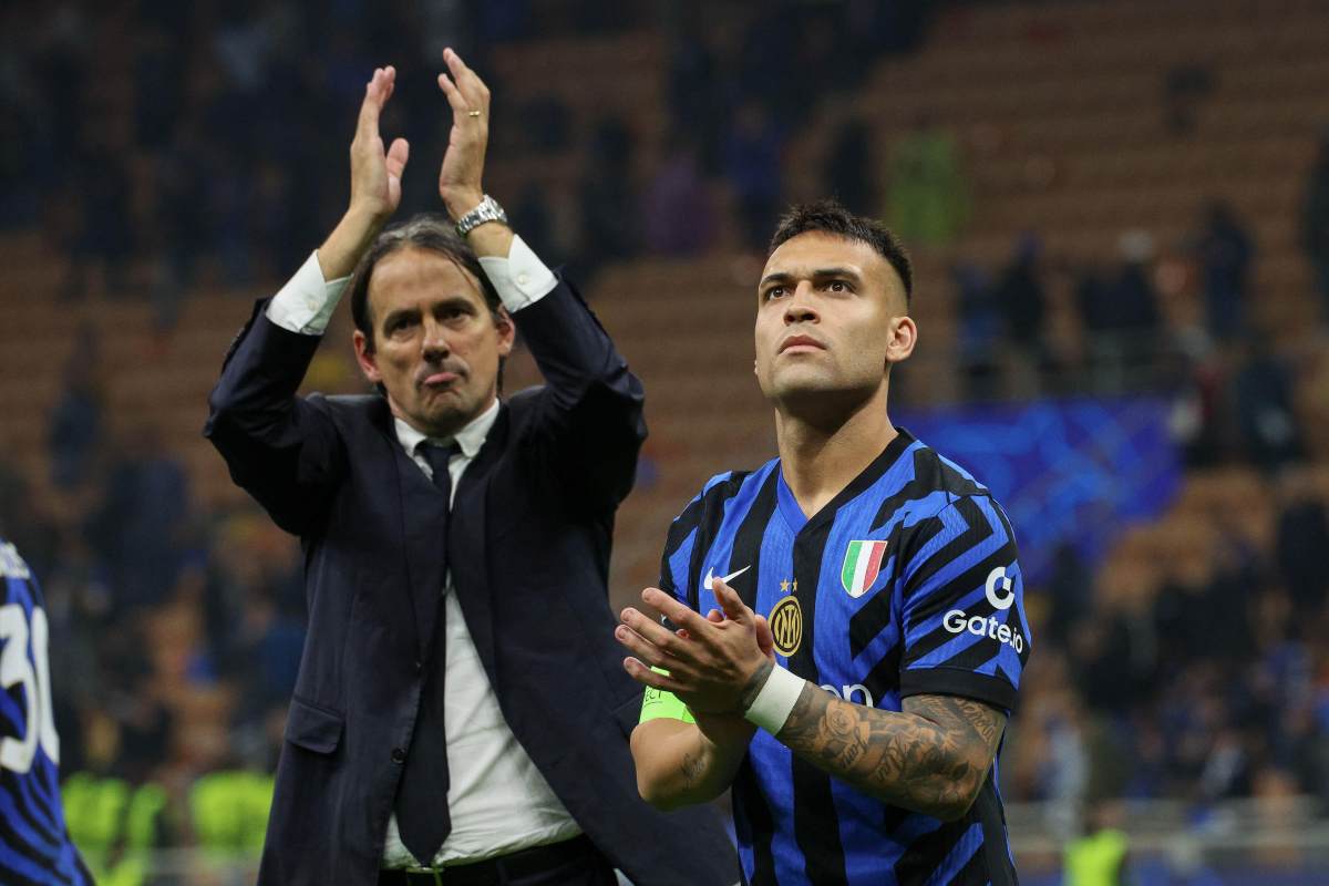 Lautaro e Inzaghi dopo una partita dell'Inter