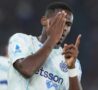 Bonny esulta all'Olimpico dopo il gol alla Roma