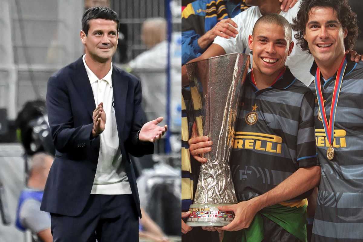 Chivu e Ronaldo con la Coppa Uefa nel 1998