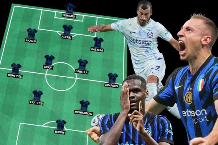 Inter col 3-4-2-1: Mkhitaryan e Frattesi alle spalle di Bonny, Diouf in mezzo