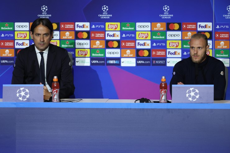Inzaghi e Dimarco in conferenza