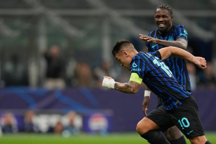 Lautaro e Thuram esulta