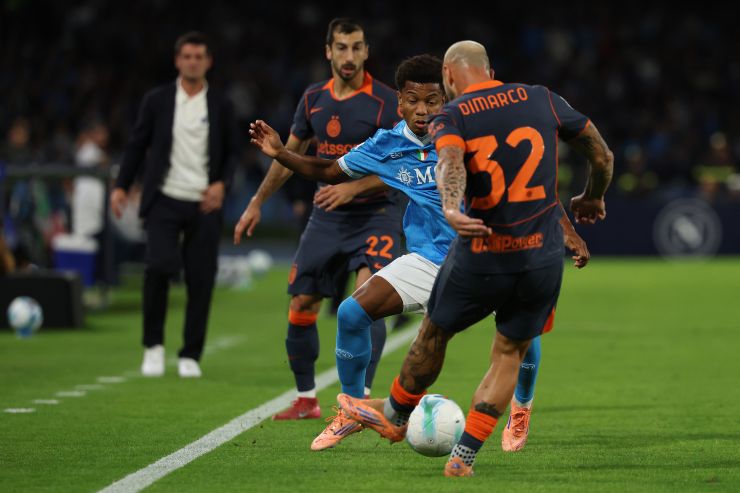 Neres contro Dimarco in Napoli-Inter