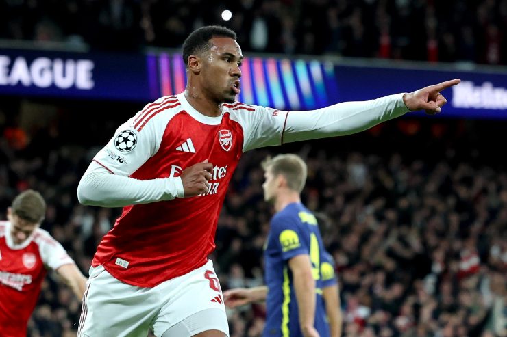 Gabriel esulta dopo un gol con l'Arsenal