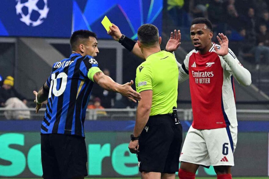 Gabriel e Lautaro in Inter-Arsenal