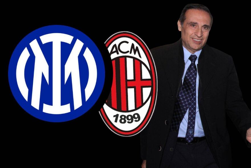 Loghi Inter e Milan più Ernesto Paolillo alcuni anni fa