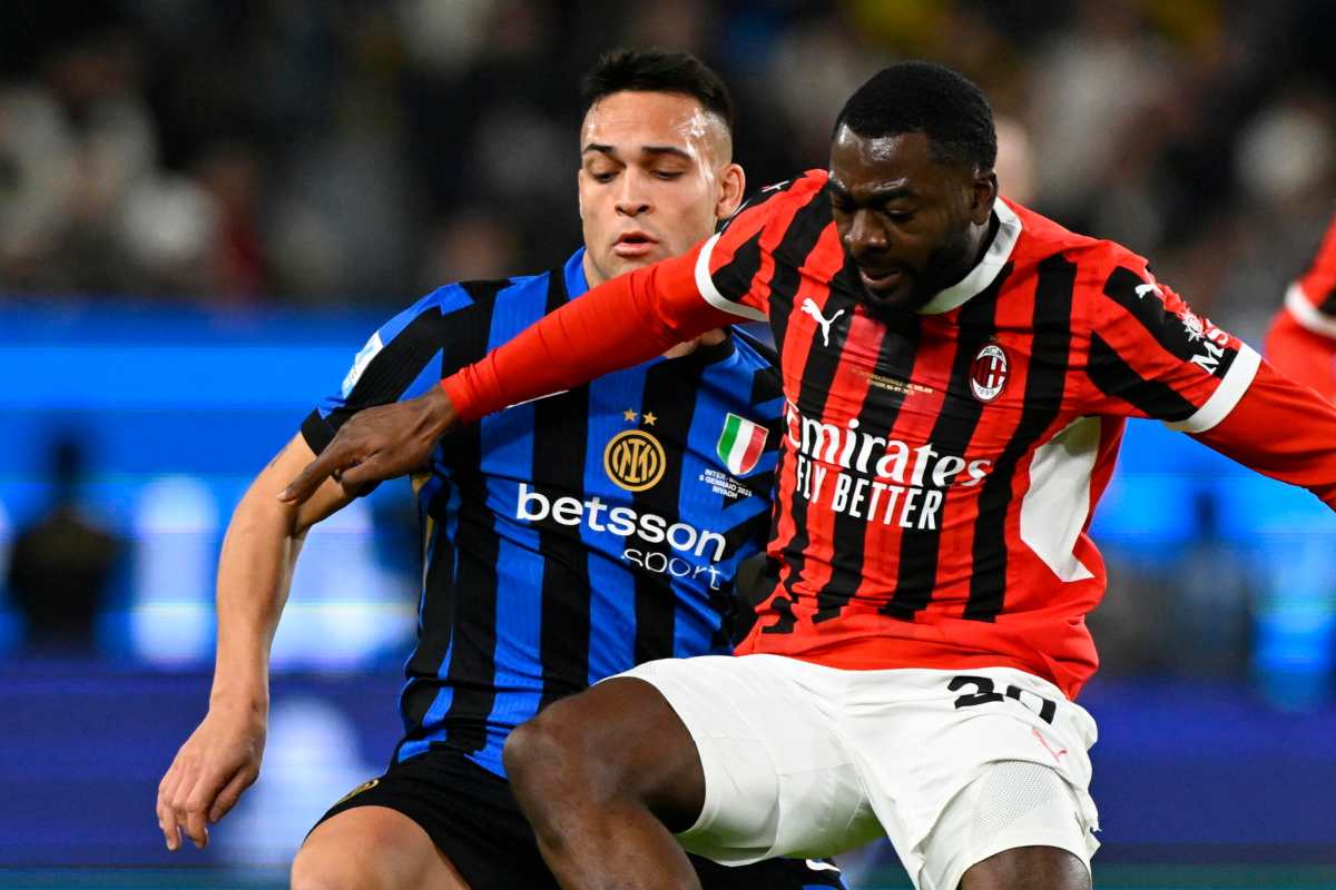 Lautaro contro Fofana in Inter-Milan di Supercoppa