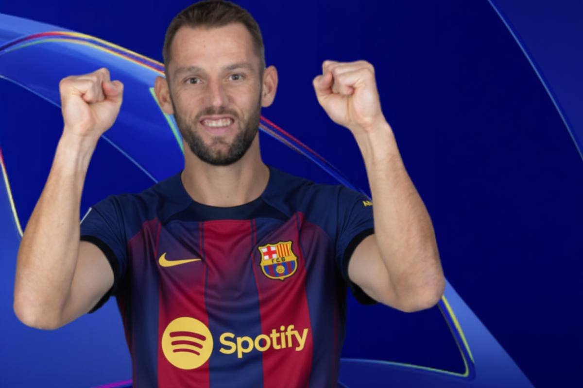 Grafica De Vrij con maglia Barcellona
