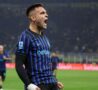 Lautaro esulta dopo il gol in Inter-Bologna
