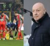 Audero colpito da un petardo in Cremonese-Inter: Marotta in tribuna