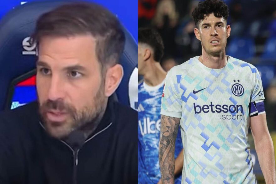 Fabregas in conferenza e Bastoni durante Como-Inter