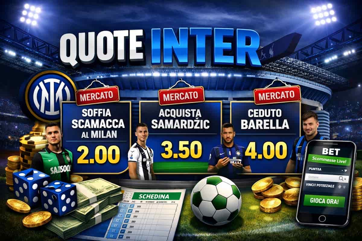 Calciomercato Inter, quattro colpi per i bookmaker